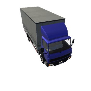 Cargo Truck With Interior_Blue